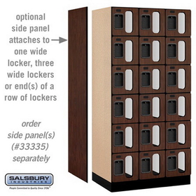 Salsbury Industries S-36361MAH See-Through Designer Wood Locker - Six Tier Box Style - 3 Wide - 6 Feet High - 21 Inches Deep - Mahogany