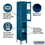 Salsbury Industries S-52165BL-U 15" Wide Double Tier See-Through Metal Locker - 1 Wide - 6 Feet High - 15 Inches Deep - Blue - Unassembled