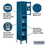 Salsbury Industries S-53165BL-U 15" Wide Triple Tier See-Through Metal Locker - 1 Wide - 6 Feet High - 15 Inches Deep - Blue - Unassembled