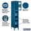 Salsbury Industries S-53168BL-U 15" Wide Triple Tier See-Through Metal Locker - 1 Wide - 6 Feet High - 18 Inches Deep - Blue - Unassembled