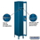 S-61168BL-U 12" Wide Single Tier See-Through Metal Locker - 1 Wide - 6 Feet High - 18 Inches Deep - Blue - Unassembled