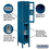 Salsbury Industries S-62152BL-U 12" Wide Double Tier See-Through Metal Locker - 1 Wide - 5 Feet High - 12 Inches Deep - Blue - Unassembled