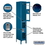 Salsbury Industries S-62168BL-U 12" Wide Double Tier See-Through Metal Locker - 1 Wide - 6 Feet High - 18 Inches Deep - Blue - Unassembled