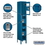 Salsbury Industries S-63162BL-U 12" Wide Triple Tier See-Through Metal Locker - 1 Wide - 6 Feet High - 12 Inches Deep - Blue - Unassembled