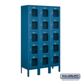 Salsbury Industries 12" Wide Five Tier Box Style See-Through Metal Locker - 3 Wide - 5 Feet High - 12 Inches Deep