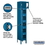 Salsbury Industries S-66162BL-U 12" Wide Six Tier Box Style See-Through Metal Locker - 1 Wide - 6 Feet High - 12 Inches Deep - Blue - Unassembled