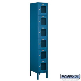 Salsbury Industries 12" Wide Six Tier Box Style See-Through Metal Locker - 1 Wide - 6 Feet High - 15 Inches Deep