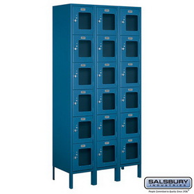 Salsbury Industries 12" Wide Six Tier Box Style See-Through Metal Locker - 3 Wide - 6 Feet High - 15 Inches Deep