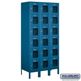 Salsbury Industries 12" Wide Six Tier Box Style See-Through Metal Locker - 3 Wide - 6 Feet High - 18 Inches Deep