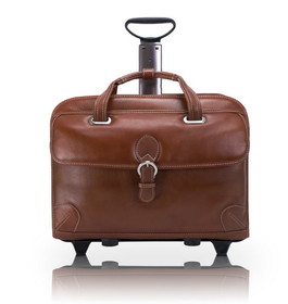 Siamod 4529 Carugetto 15" Leather Detachable-Wheeled Laptop Briefcase