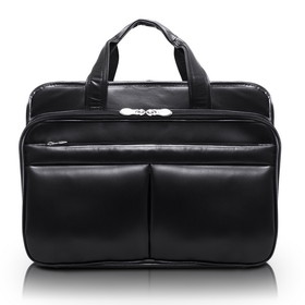 McKlein 8398 Walton 17" Leather Expandable Laptop Briefcase