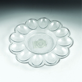 Maryland Plastics MPI0140 9.5" Sovereign Egg Dish, Clear