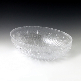 Maryland Plastics MPI03196 Crystalware Crystal Cut Luau Bowl, Clear