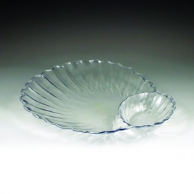 Maryland Plastics MPI0380 11" x 11.75" Sovereign Shell Chip Dish, Clear
