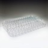 Maryland Plastics MPI1913 13" x 19" Crystalware Crystal Cut Rectangular Tray W/ Handles, Clear