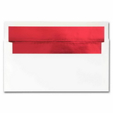 White Red Foil Envelopes, 50 Pack