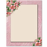 The Image Shop OLH009-25 Pink Lilies Letterhead, 25 pack