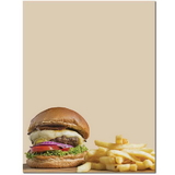 The Image Shop OLH023-25 Burger & Fries Letterhead, 25 pack