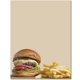 The Image Shop OLH023 Burger & Fries Letterhead, 100 pack