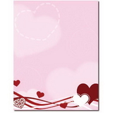 The Image Shop OLH027-25 Hearts & Swirls Letterhead, 25 pack