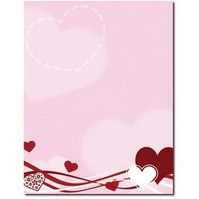 The Image Shop OLH027 Hearts & Swirls Letterhead, 100 pack