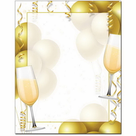 The Image Shop OLH150 Champagne Balloons Letterhead, 100 pack