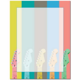 The Image Shop OLH697-25 Colorful Guitars Letterhead, 25 pack