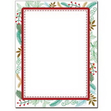 Stitched Holly Letterhead - 25 pack