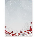 Snowflakes and  Ribbons Letterhead - 25 pack