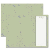 Sage Leaves Trifold Brochure, Blank Parchment Post Card, 65lb Cover