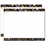 Gold & Silver Swirls Trifold Brochure, Blank Parchment Post Card, 65lb Cover