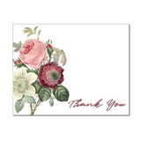 Vintage Bouquet Thank You Note Card, Blank Parchment Post Card, 65lb Cover