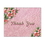 Pink Lilies Thank You Card, Blank Parchment Post Card, 65lb Cover