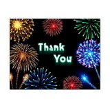 Fireworks Thank You Card, Blank Parchment Post Card, 65lb Cover