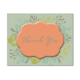 Botanic Wreath Thank You Card, Blank Parchment Post Card, 65lb Cover