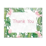 Sweet Peas Thank You Note Card, Blank Parchment Post Card, 65lb Cover