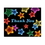 Neon Stars Thank You Card, Blank Parchment Post Card, 65lb Cover