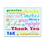 Multicultural Blue Thank You Card, Blank Parchment Post Card, 65lb Cover
