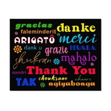 Multicultural Black Thank You Card, Blank Parchment Post Card, 65lb Cover