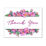 Sakura Thank You Note Card, Blank Parchment Post Card, 65lb Cover