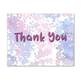 Watercolor Drops Thank You Note Card, Blank Parchment Post Card, 65lb Cover