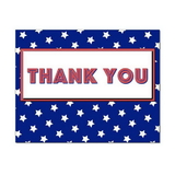 American Stars Thank You Card, Blank Parchment Post Card, 65lb Cover