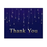 Falling Stars Thank You Card, Blank Parchment Post Card, 65lb Cover