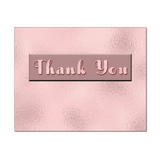 Rose Reflections Thank You Note Card, Blank Parchment Post Card, 65lb Cover