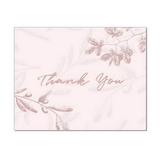 Rose Leaves Thank You Card, Blank Parchment Post Card, 65lb Cover
