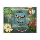 Lily Pond Thank You Card, Blank Parchment Post Card, 65lb Cover