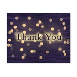 Purple Bokeh Thank You Card, Blank Parchment Post Card, 65lb Cover
