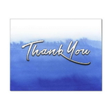 Blue Ombre Thank You Card, Blank Parchment Post Card, 65lb Cover