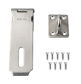 Muka SUS 304 Stainless Steel Door Hasp Latch with Screws Packlock Clasp, 3"