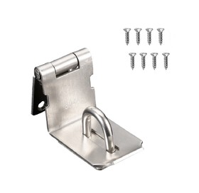 Muka 90 Degree Right Angle Stainless Steel Door Hasp Latch Packlock Clasp with Screws